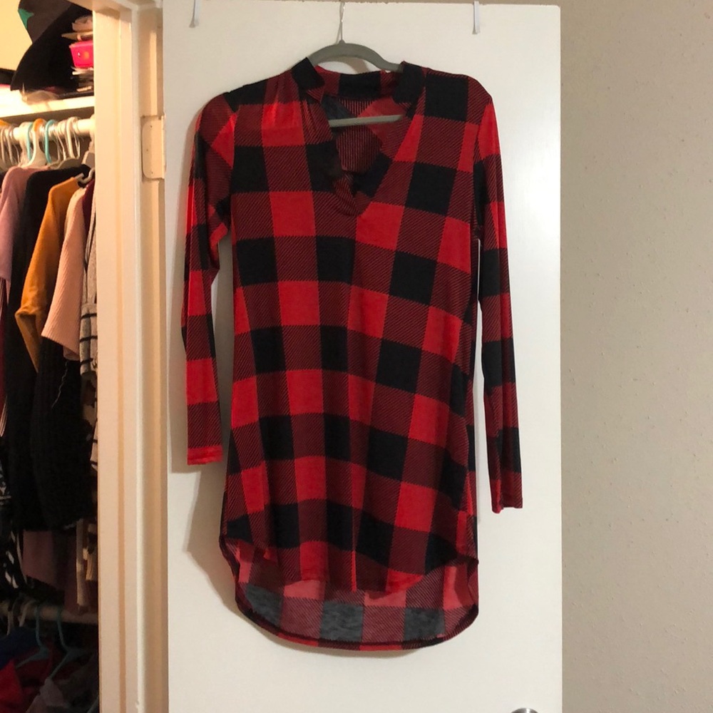 Buffalo plaid tunic